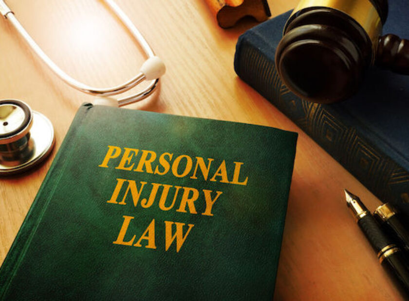 79824193 - personal injury law book on a table.