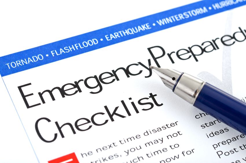 11180656 - fountain pen lying on " emergency preparedness checklist " form
