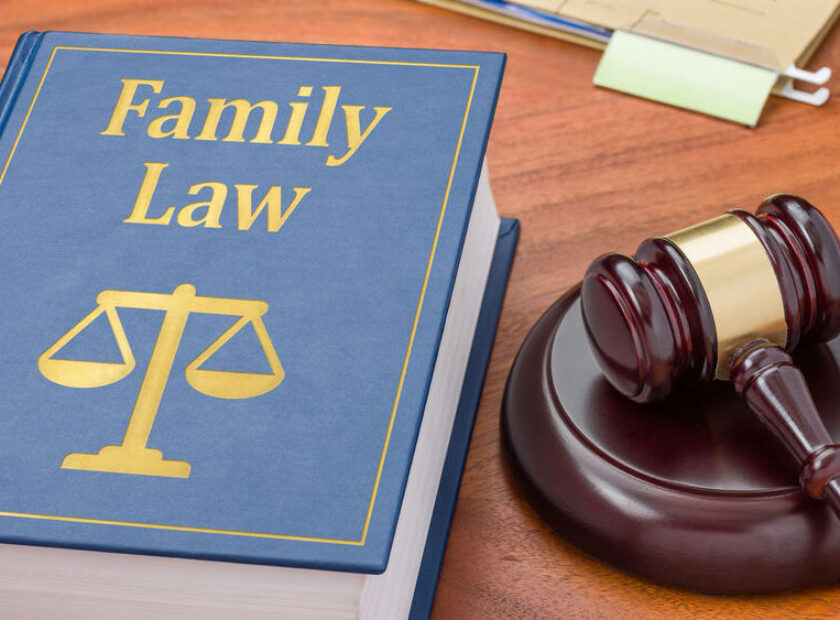 A law book with a gavel - Family law