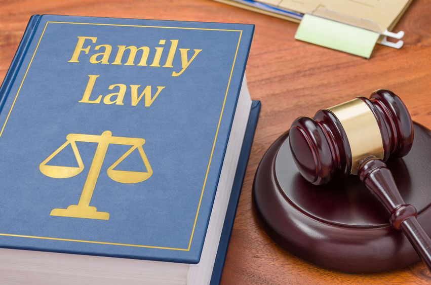 A law book with a gavel - Family law